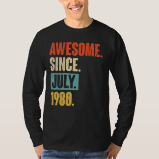 Awesome Since July 1980 42 Year Old 42nd Birthday T-Shirt