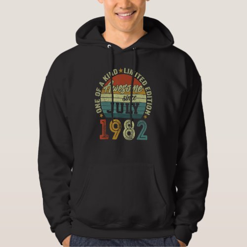 Awesome Since July 1982 40 Years Old 40th Birthday Hoodie