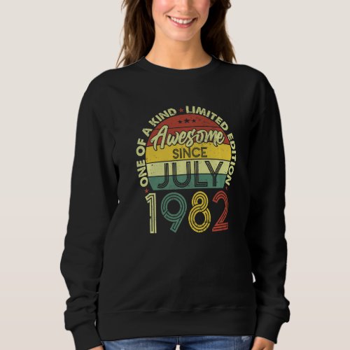 Awesome Since July 1982 40 Years Old 40th Birthday Sweatshirt