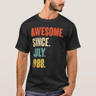 Awesome Since July 1988 34 Year Old Gift 34th Bir T-Shirt