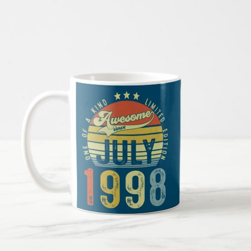 Awesome Since July 1998 Vintage 24th Birthday for Coffee Mug
