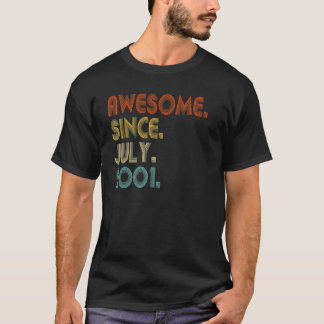 Awesome Since July 2001 Vintage 21st Birthday T-Shirt