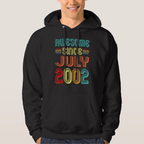 Awesome Since July 2002 Vintage 20 Years Old 20th  Hoodie