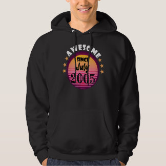 Awesome Since July 2005 Birthday 2005 July Vintage Hoodie