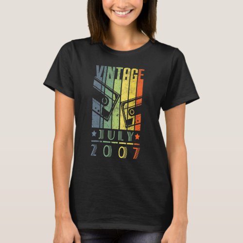 Awesome Since July 2007 15 Years Old 15th Birthday T_Shirt