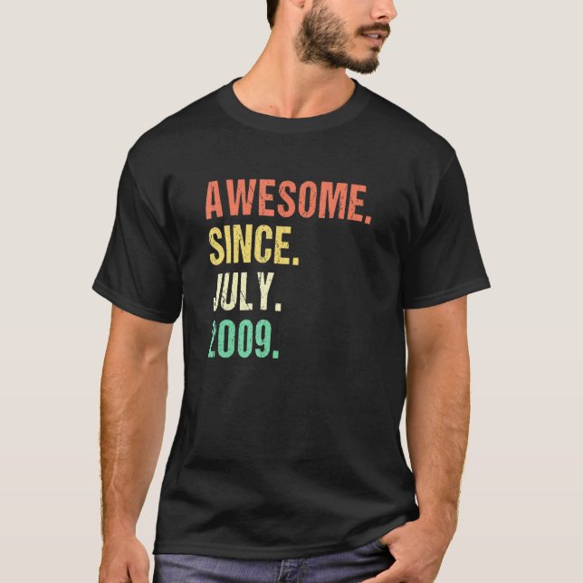 Awesome Since July 2009 12th Birthday  12 Years Ol T-Shirt (Front)