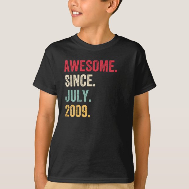 Awesome Since July 2009 Birthday T-Shirt (Front)