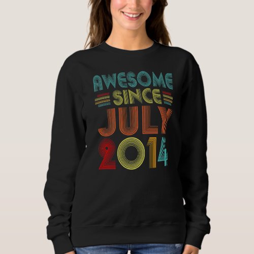 Awesome Since July 2014 Vintage 8 Years Old 8th Bi Sweatshirt