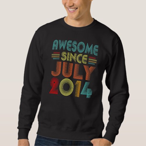Awesome Since July 2014 Vintage 8 Years Old 8th Bi Sweatshirt