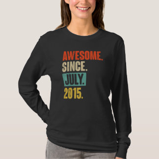 Awesome Since July 2015  7 Year Old 7th Birthday T-Shirt