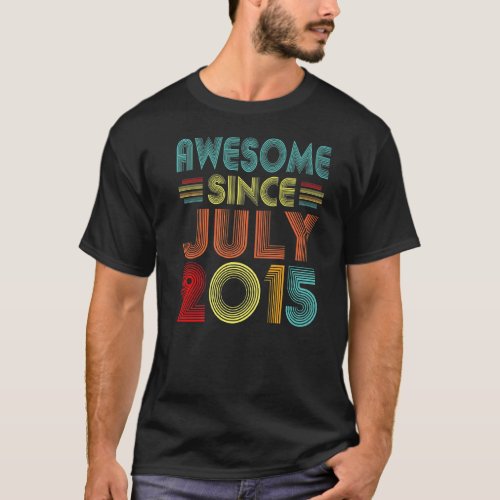 Awesome Since July 2015 Vintage 7 Years Old 7th Bi T_Shirt