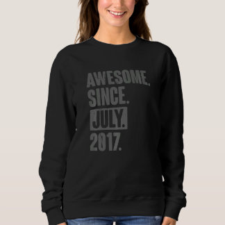 Awesome Since July 2017 5 Year Old 5th Birthday Sweatshirt
