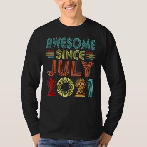 Awesome Since July 2021 Vintage 1 Years Old 1st Bi T_Shirt
