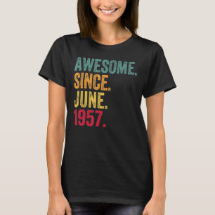 Awesome Since June 1957 Vintage 65th Birthday T-Shirt