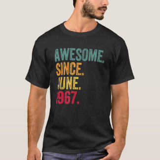 Awesome Since June 1967 Vintage 55th Birthday T-Shirt