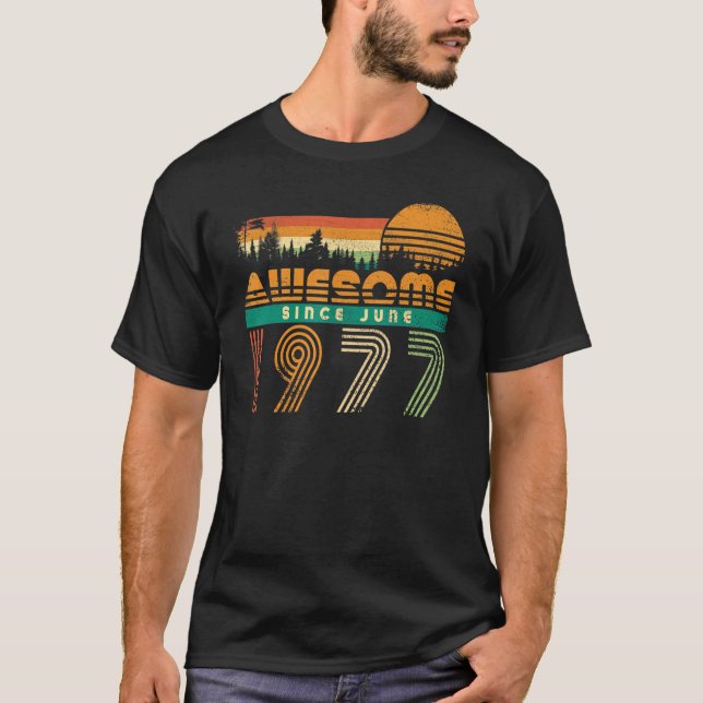 Awesome Since June 1977 Birthday   For Men Women V T-Shirt (Front)