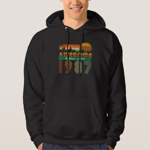 Awesome Since June 1987 Birthday Born Month Men Wo Hoodie
