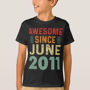 Awesome Since June 2011 Vintage Birthday T-Shirt