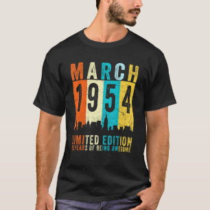 Awesome Since March 1954 68th Birthday Vintage Ret T-Shirt