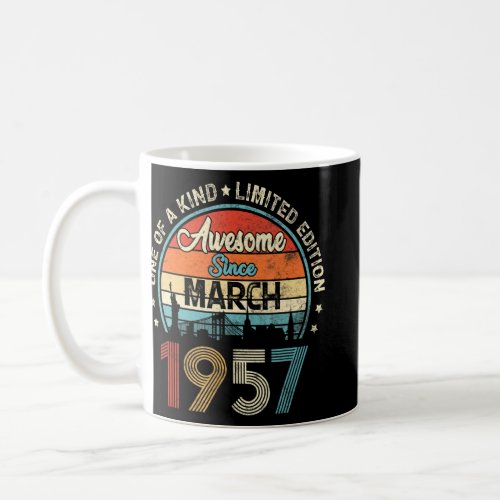 Awesome Since March 1957 Vintage 65th Birthday  Coffee Mug