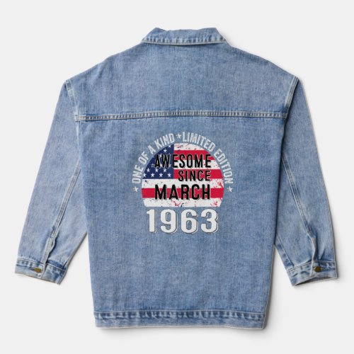 Awesome Since March 1963 Vintage 60 Years Old USA  Denim Jacket