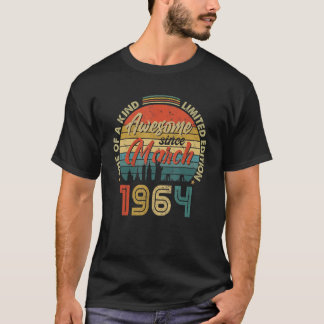 Awesome Since March 1964 Vintage 58th Birthday T-Shirt