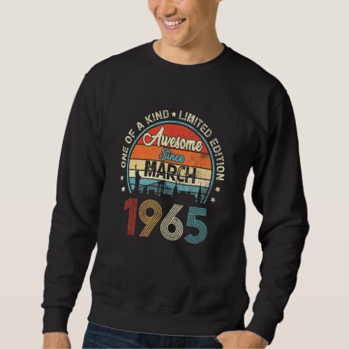 Awesome Since March 1965 Vintage 57th Birthday Sweatshirt