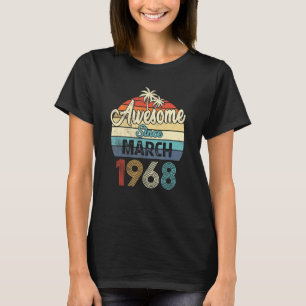 Awesome Since March 1968 Vintage 54th Birthday T-Shirt