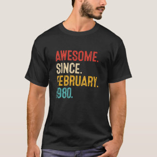 Awesome Since March 1980 43rd Birthday Retro 43 Ye T-Shirt