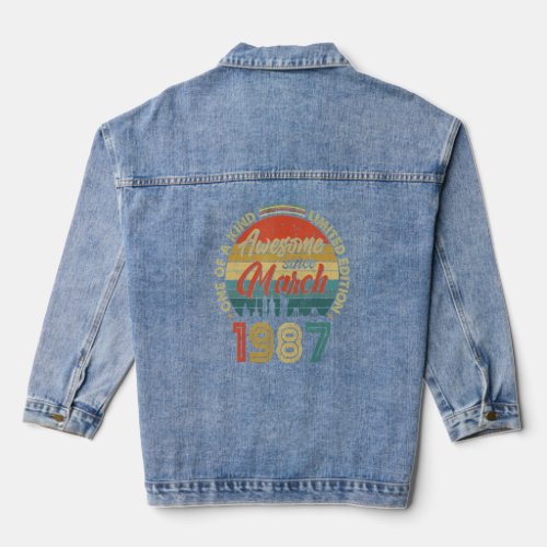 Awesome Since March 1987 Vintage 35th Birthday  Denim Jacket