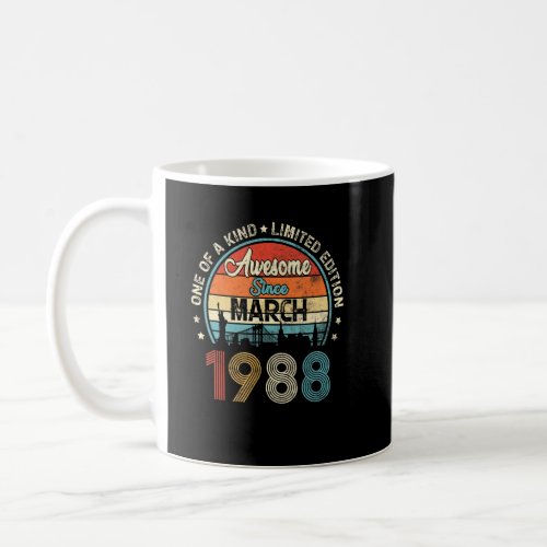 Awesome Since March 1988 Vintage 34th Birthday  Coffee Mug