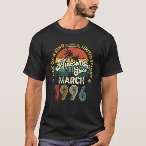 Awesome Since March 1996 Vintage 26th Birthday For T_Shirt