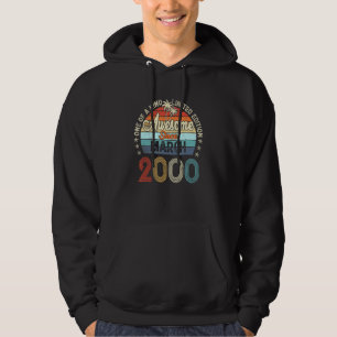 Awesome Since March 2000 Vintage 22nd Birthday Hoodie