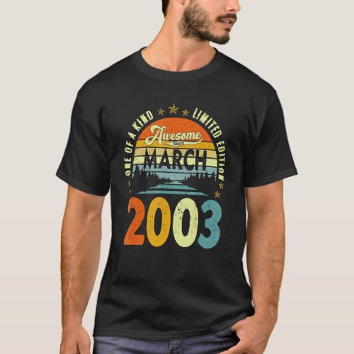 Awesome Since March 2003 Vintage 19th Birthday 1 T_Shirt