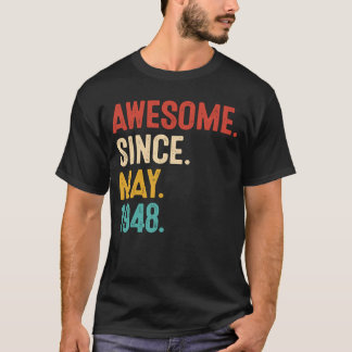 Awesome Since May 1948 75th Birthday Retro 75 Year T-Shirt