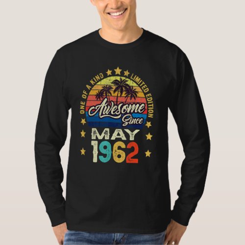 Awesome Since May 1962 Vintage 60th Birthday T_Shirt