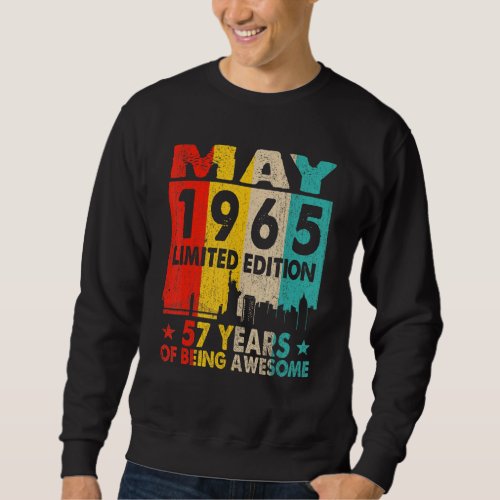 Awesome Since May 1965 57th Birthday Vintage Retro Sweatshirt