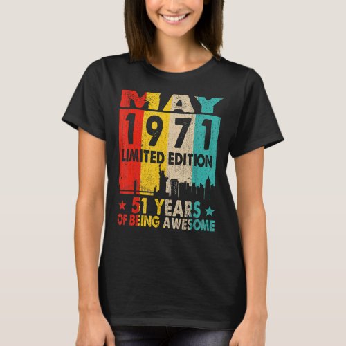Awesome Since May 1971 51st Birthday Vintage Retro T_Shirt