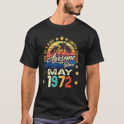 Awesome Since May 1972 Vintage 50th Birthday T_Shirt