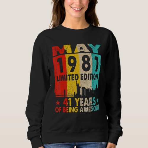 Awesome Since May 1981 41st Birthday Vintage Retro Sweatshirt