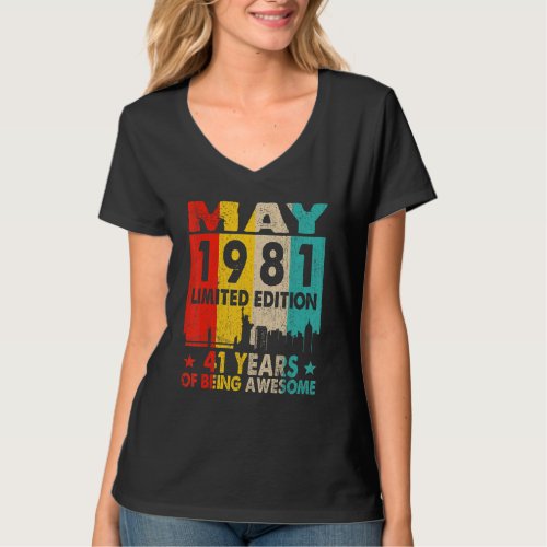 Awesome Since May 1981 41st Birthday Vintage Retro T_Shirt