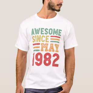 Awesome Since May 1982 40Th Birthday Retro Gift T-Shirt