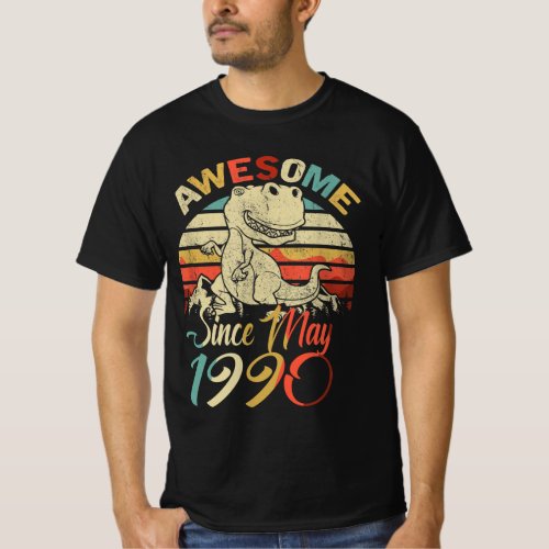Awesome Since May 1990 Dinosaur  Happy Birthday G T_Shirt