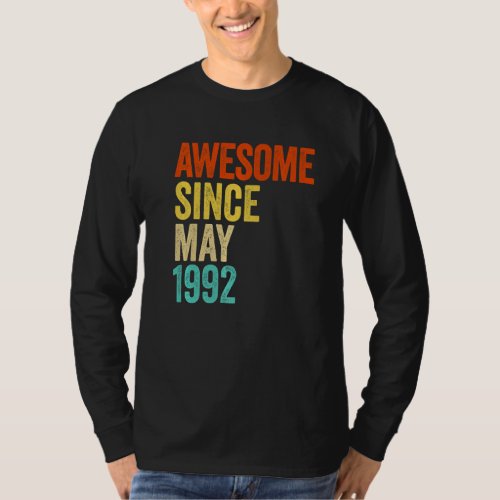 Awesome Since May 1992 Vintage 30th Men And Women  T_Shirt