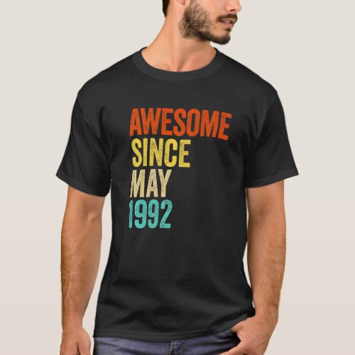 Awesome Since May 1992 Vintage 30th Men And Women  T_Shirt