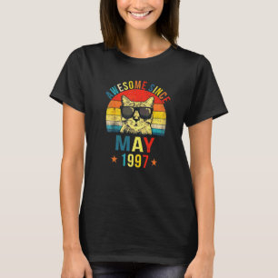 Awesome Since May 1997 25th Birthday Cat T-Shirt