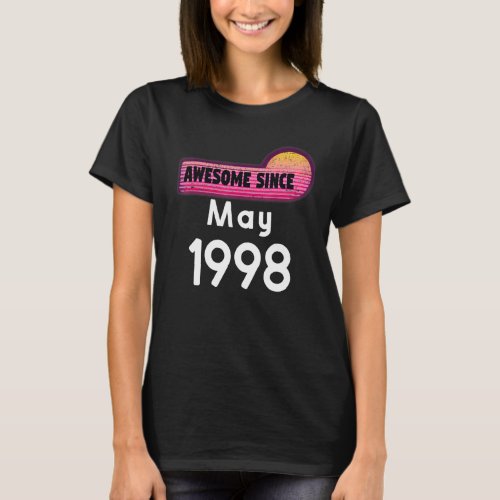 Awesome Since May 1998 Birthday 1998 May Vintage T_Shirt