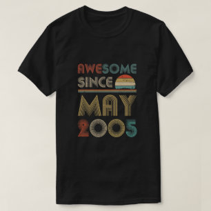 Awesome Since May 2005 Vintage 15th Birthday Gifts T-Shirt