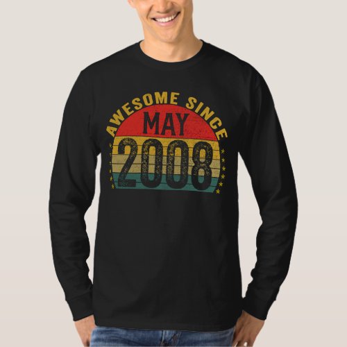 Awesome Since May 2008  15th Birthday Girls Boys T_Shirt
