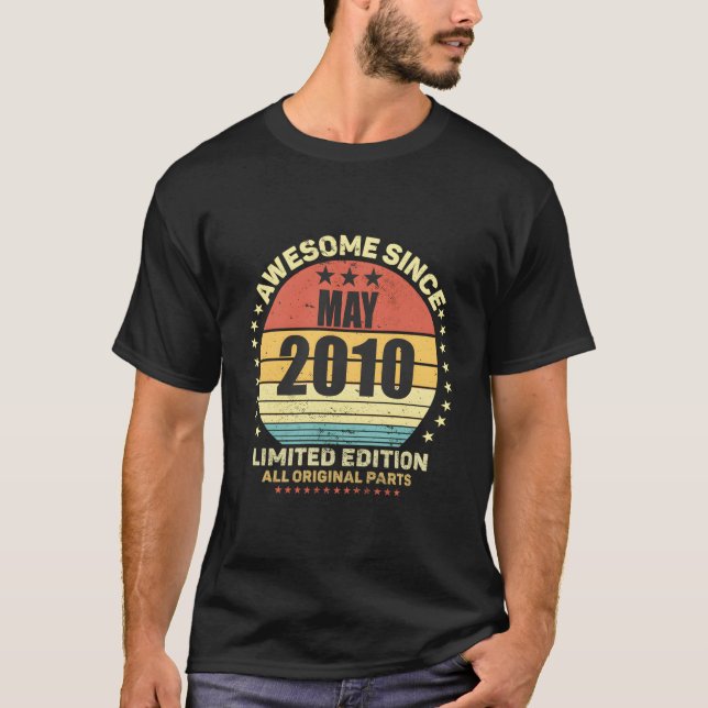 Awesome Since May 2010 13Th T-Shirt (Front)